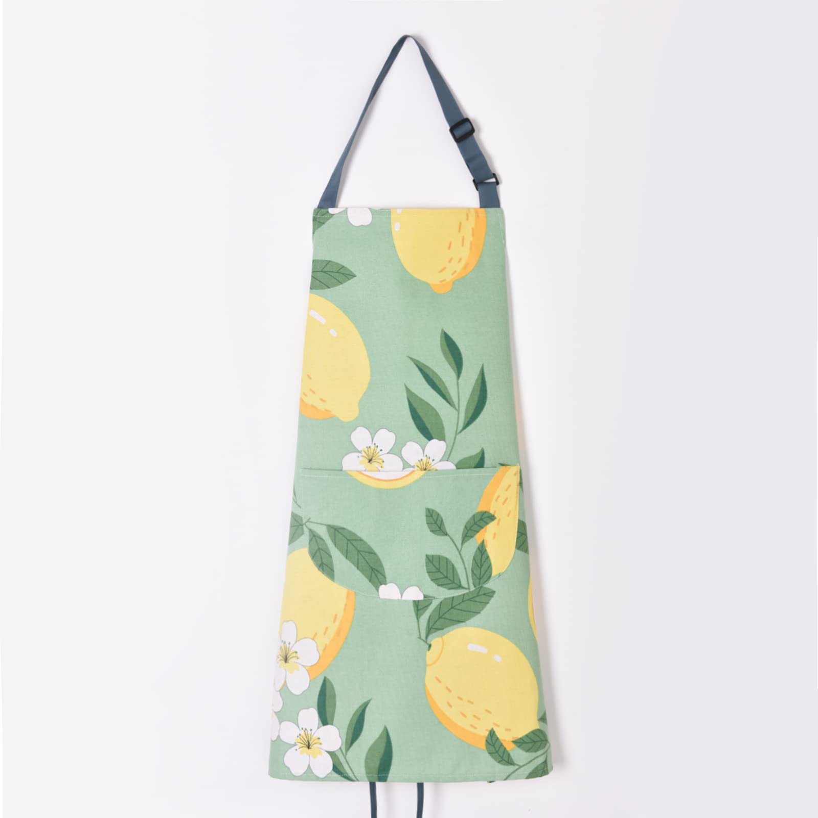 Paquete de 2 delantales florales para mujer con bolsillos, delantales de chef de algodón ajustables para cocina, cocina, barbacoa y parrilla