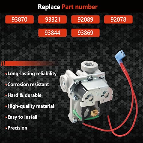 Image of Upgraded 93844 RV Water Heater Solenoid Gas Valve GC6AA-10E - Fits for Atwood 6 and 10 Gallon Water Heaters Models (GC10A-4E G6A-8E G6A-6E G6A-4E G10-3E) - Replace #93870 93321 92078 92089 93844