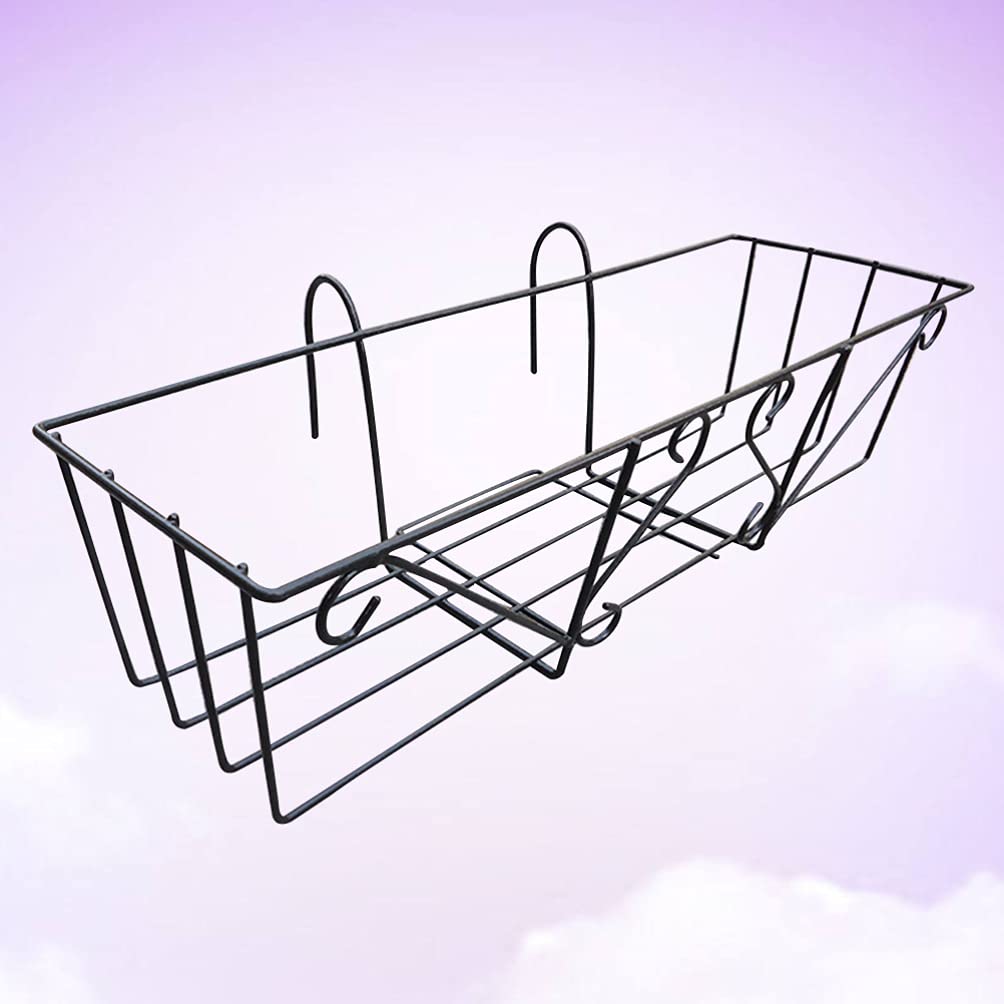 Cabilock Jardinière Suspendue en Fer Support De Pot De Fleur Jardinières De Clôture en Métal Fleur De Balcon Jardinières Suspendues Balcon Porte-jardinière Suspension en Fer Forgé Mural