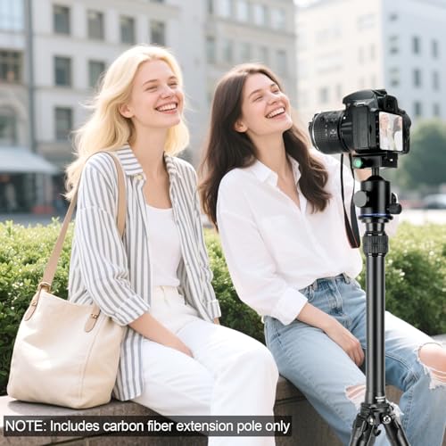 Koolehaoda Poste de extensión de trípode, barra extensora de columna central de aluminio de 2 secciones, monopié telescópico con puerto Arca para trípode/cabeza de bola/cardán/cámara, carga máxima de - imagen 7