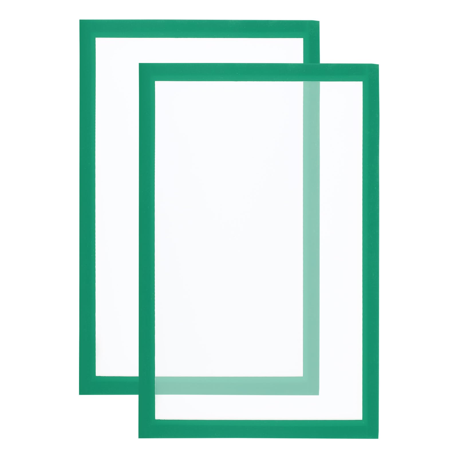 PATIKIL A4 Magnetic Picture Frame, 2 Pack Magnetic Sign Holder Self Adhesive Magnetic Display Frame Reusable Double Sided Frosted for Refrigerator Window Wall Photo Artwork, Green