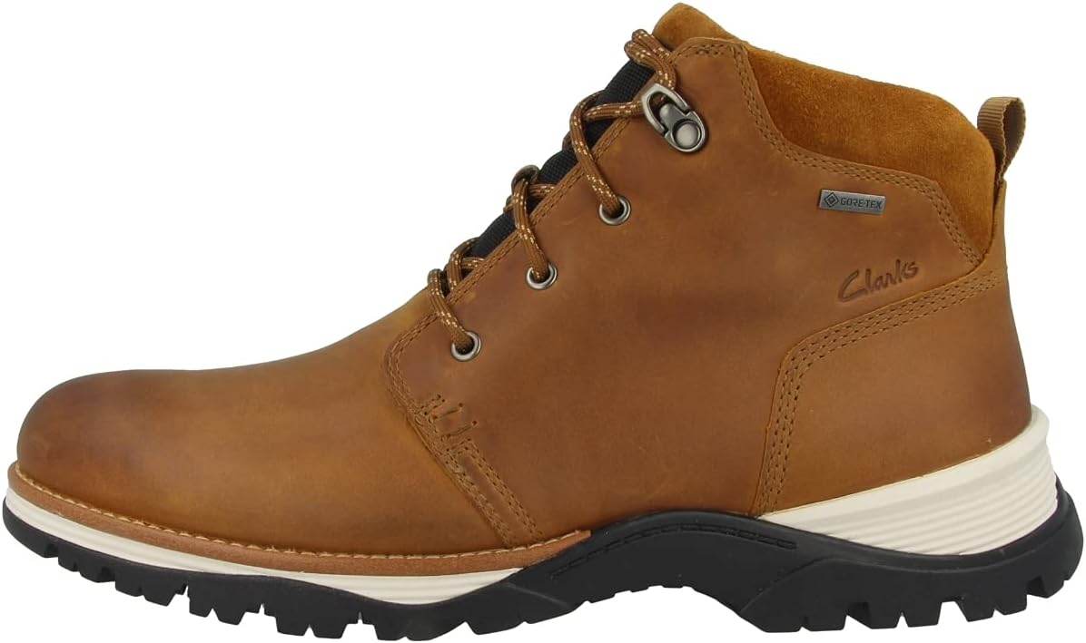 Clarks Topton Mid Gore-Tex Leather Boots in Cognac
