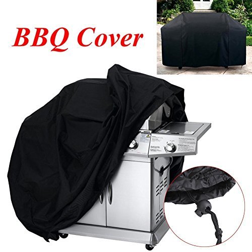 Okbonn-68" 210D BBQ Gas Grill Cover Heavy Duty Waterproof Cover Breathable Oxford Fabric Snow Cover Extra Large (Black)