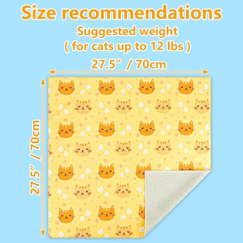 Image of 27.5 Inch Cat Grooming wrap Fabric for Cats Cat wrap for Cutting Nails Pet Grooming Adhesive Restraint Cloth for Calming Anti-Runaway Scratch Bitten Multifunctional Supplies