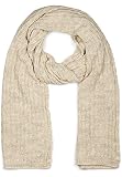 styleBREAKER Unisex einfarbiger Strick Schal mit strukturiertem Flecht Muster, Uni Winter Strickschal 01018161, Farbe:Beige