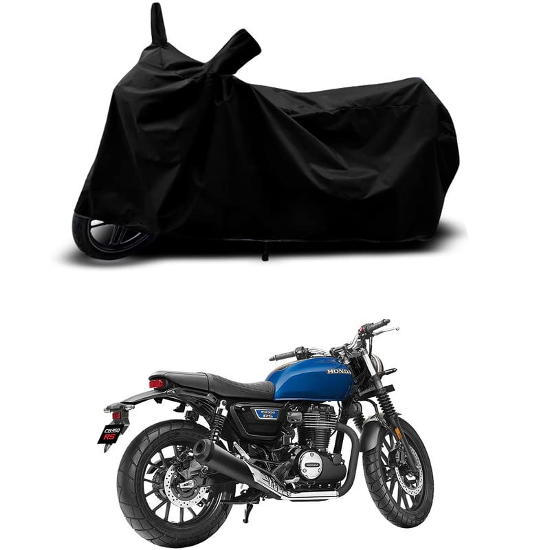 Image of 100% Scratchproof /UV-Rays /Heat Protection /Birds Dropping /Water Resistant /Dust Proof /Waterproof /Full Bike Scooty Two Wheeler Body Cover Compatible for Honda CB350RS Mono All Varients[Black]