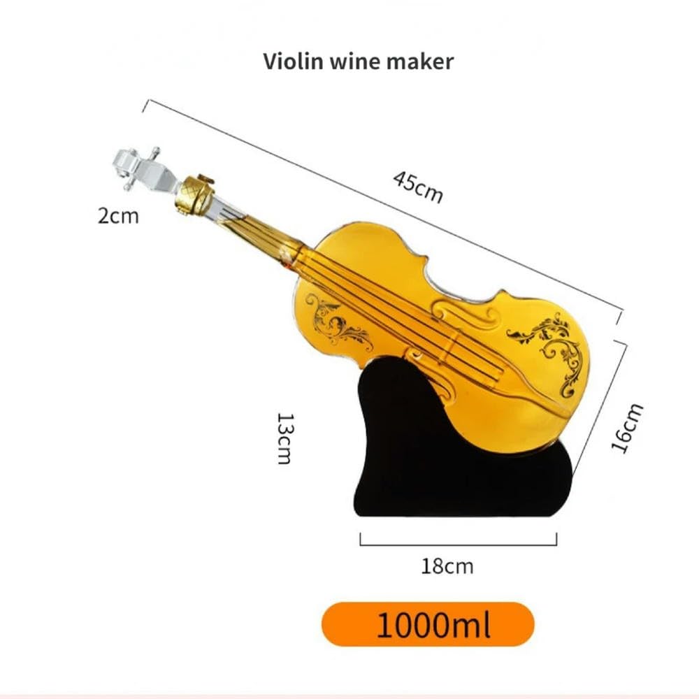 Wysoka butelka wina ze szkła borokrzemowego gitara skrzypce karafka zestaw pogrubiony przezroczysty rzemiosło dekoracja