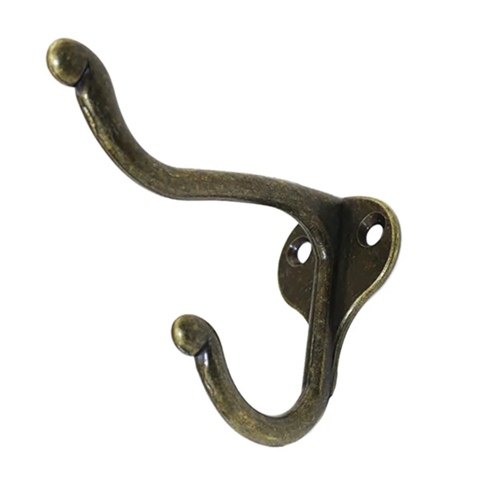 Yusuzh One Color 5Pcs Coat Hooks Vintage Zinc Alloy Wall Mounted Hook Hanger For Jewelry Hat Scarf Home Decoration, Green Bronze For Mudroom,Closet