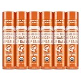 Dr. Bronner’s Organic Lip Balm 6-Pack (.15oz) Natural, Moisturizing, Petroleum-Free Lip Balm with Beeswax & Avocado Oil for Dry Lips, Men & Women - Orange Ginger