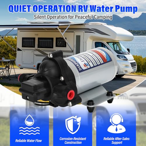 Image of 2026 Upgraded 2088-594-144 RV Fresh Water Pump, 115V AC 4.0 GPM 240GPH Self-Priming Diaphragm Water Pump, 15.1LPM 45PSI with Pressure Switch & Detachable Filter, Quiet Operation for RV Marine Yacht