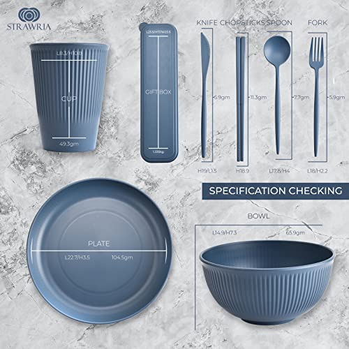 Wheat Straw Dinnerware Sets – Wheat Straw Plates And Bowls Sets With Cups And Cutlery – Eco-Friendly Unbreakable Dinnerware – Reusable Wheat Straw Plates – Microwaveable And Dishwasher-Safe #TOP3
