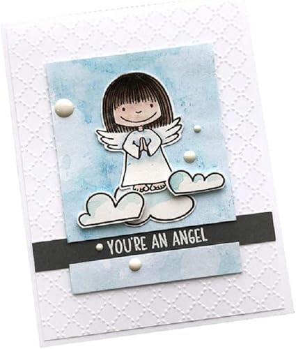 Miniatura 4 de Sellos y troqueles de Navidad con palabras de ángel para hacer tarjetas, palabras de bendición, troqueles de corte para niña y sellos transparentes