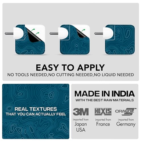 Image of Capes India Protective Adapter Skin Cover Compatible with MacBook Adapter 30W| Not a Case | Vinyl Skin Sticker (Aqua)