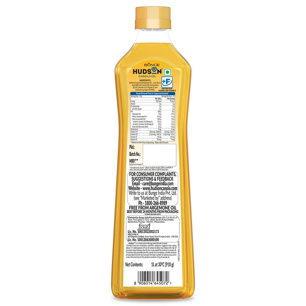 Hudson Oil - Canola, 1L Bottle - Image 2 thumbnail