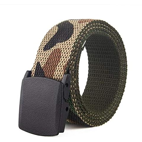 WOFDDH Canvas Belt, Men And Women Canvas Web Belt Fashion Pom Automatic Buckle Belt Cover