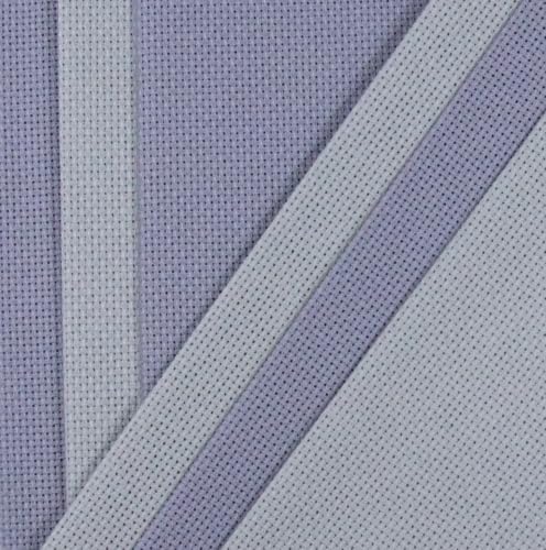 Image of KCS 4 /6 pc of 12 inch x 18 inch(30cmx45cm) 18 Count Cotton Aida Cloth Cross Stitch Fabric (6 pc, Light Grey+Light Steel Grey)