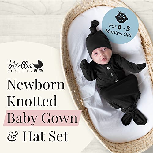 Newborn Knotted Baby Gown and Hat Set for Baby Boy or Baby Girl2
