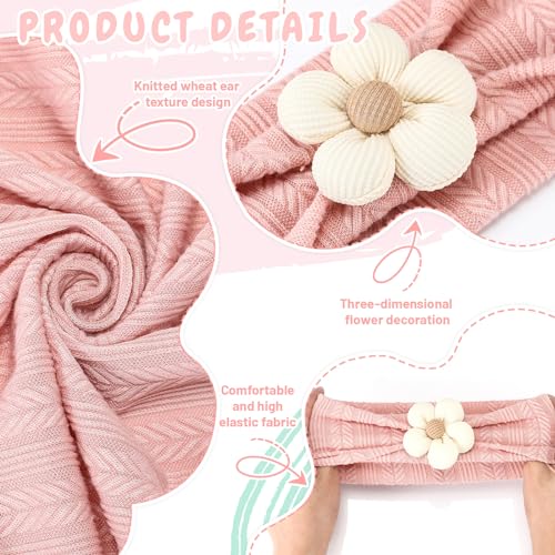 Image of Breling Baby Girl Blankets Newborn Set Newborn Receiving Blanket Baby Flower Headbands 3 Pieces Newborn Accessories Set for Newborn Infant Toddler Kids