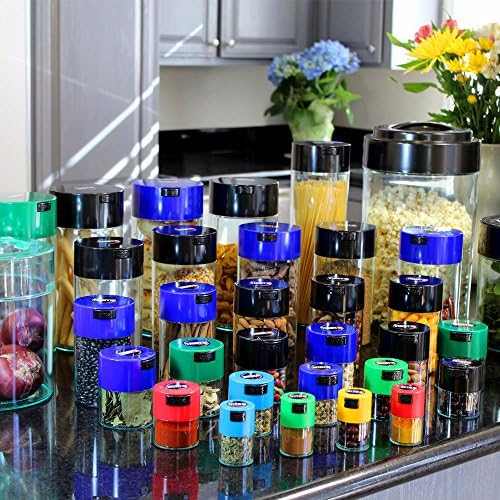 Vitavac - 5g to 20 grams Airtight Multi-Use Vacuum Seal Portable Storage Container for Dry Goods, Food, and Herbs - Light Blue Cap & Black Body - Image 6