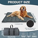 Feelhap Hundedecke 110x68cm Waschbares,Hundedecke für Unterwegs Wasserdicht,rutschfeste Hundematte Komfort und Weiches Wasserdichtes Hundebett,Outdoor,Reise,Auto-Kofferraum Hundekissen (Grau)