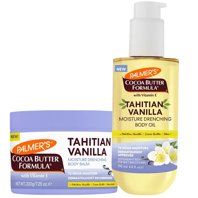Palmer's Tahitian Vanilla Body Balm (7.25 Oz) & Body Oil (6.5 Fl Oz)
