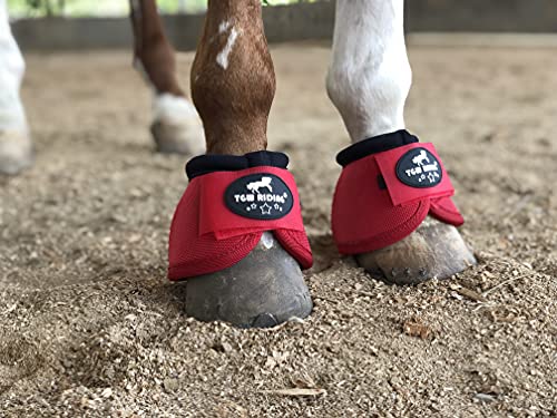 Image of 2520D Horse Bell Boots No-Turn Horse Bell Boots, Equine Ballistic Hoof Overreach Bell Boot, Pair
