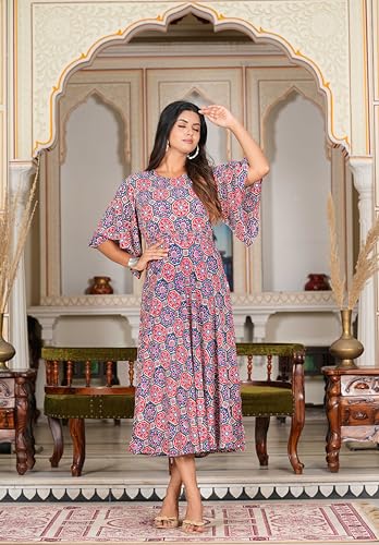 Image of Yash Gallery Women's Maxi Floral Printed Smoking Anarkali Dress