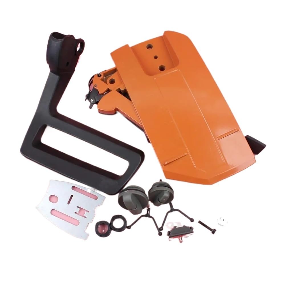 Adecuado for motosierra HuS 266, 268, 272, 61 y 66. Kit de placa de palanca de cubierta de embrague lateral de freno con tapa de aceite, engranaje helicoidal 5037366-01.