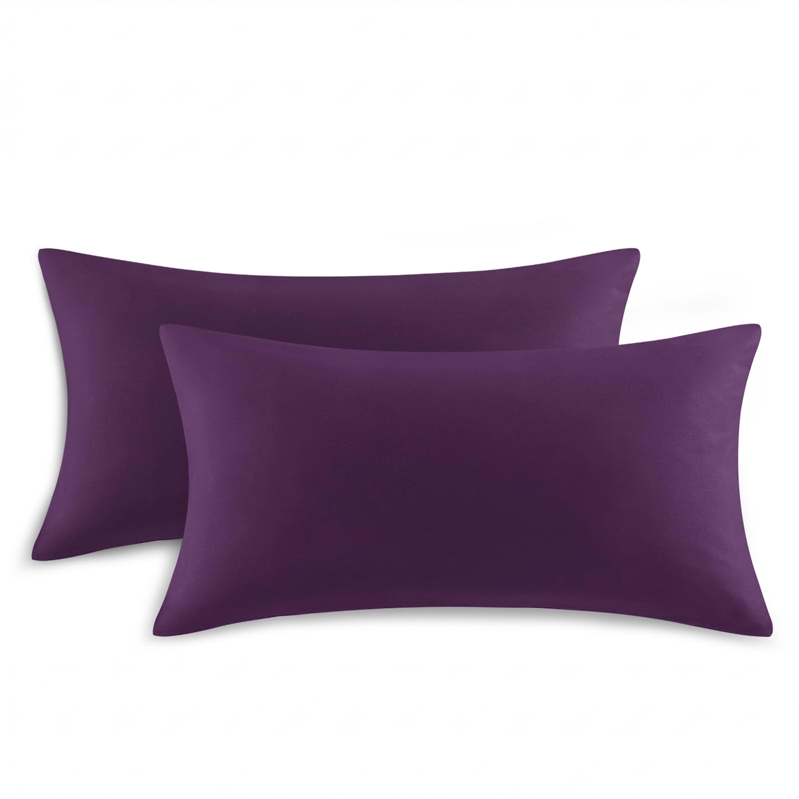 Tifschlaf King Size Pillow Cases 2 Pack - Purple Kingsize Pillowcases Plain, Super Soft Brushed Microfiber Pillow Covers With Envelope Closure, 50 x 90 cm