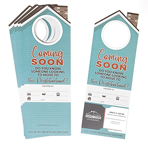 Coming Soon, Do You Know Someone Looking to Move to This Neighborhood? 25 Pack Business Card Door Hanger Real Estate Supply (Coming Soon, 25 Pack)