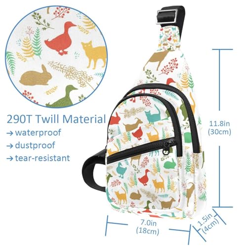 Bolso bandolera de hámster impermeable con correa ajustable para pecho y espalda 5