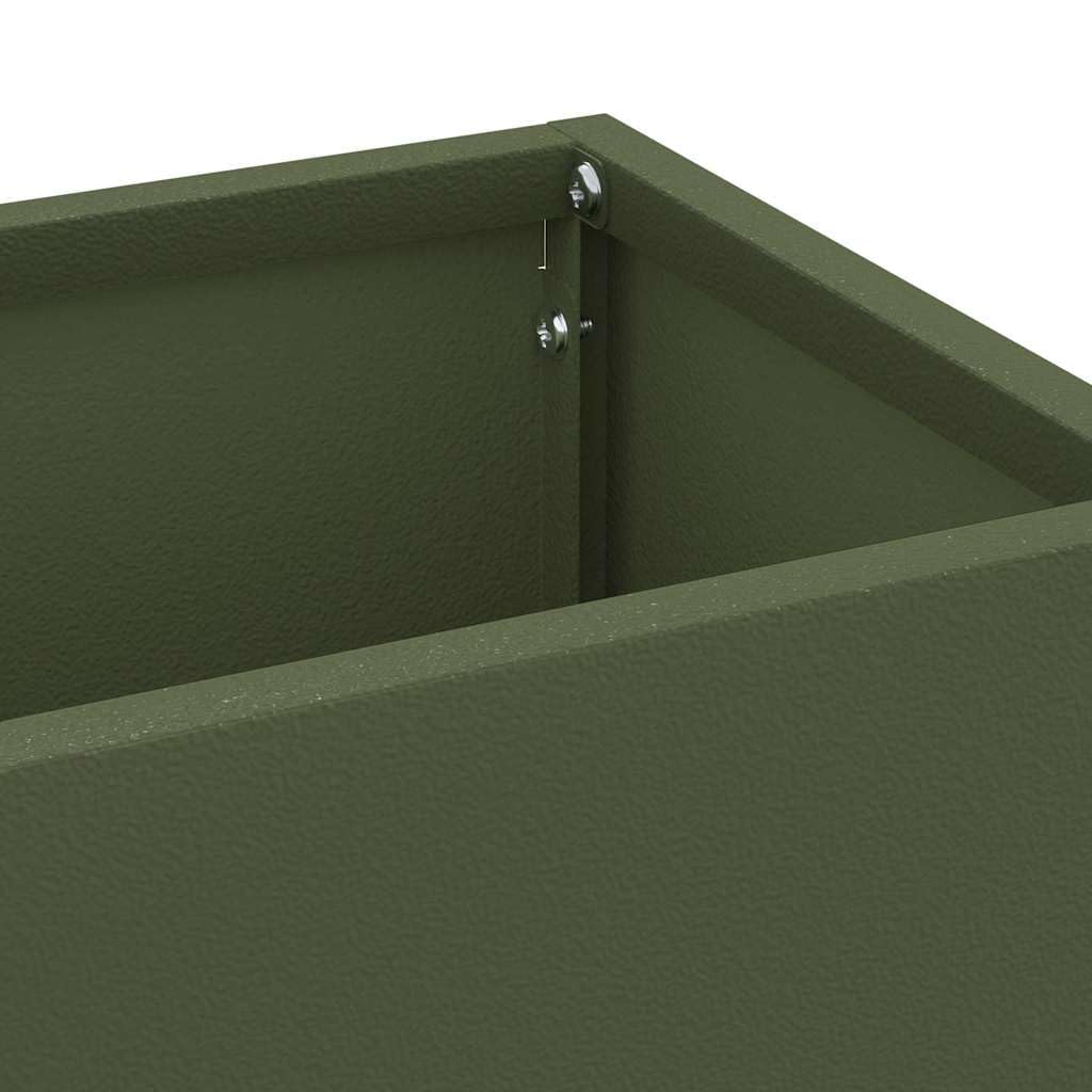 Stojak na parasole ze stali oliwkowo-zielony 15,5 x 15,5 x 49 cm do przedpokoju i wejścia