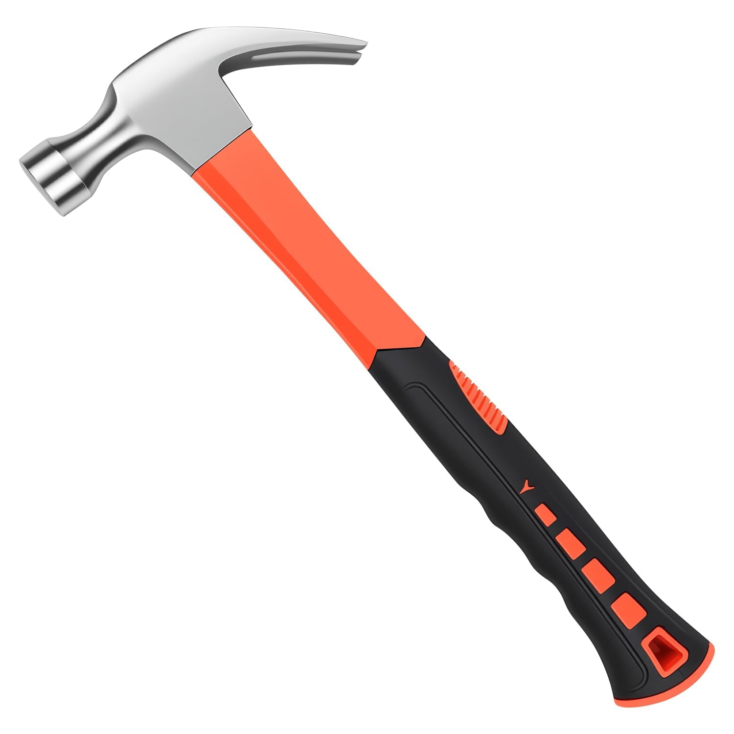 Eidoct Orange/Black Claw Hammer Framing, Sheep Horn Hammer - 0.37Kg, Sturdy Forged Steel, Rustproof, Non-Slip, Long Handle, Electricians, Small & Stubby Hammers With Comfortable Handle For Diy Craft Industry