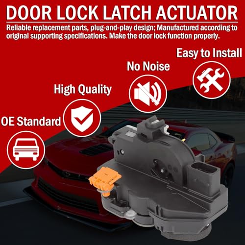Image of Front Left Driver Side Door Latch Lock Actuator Compatible with Chevy Equinox Volt Cruze Malibu GMC Terrain Cadillac SRX, Replaces 931-314 13502466 13579522