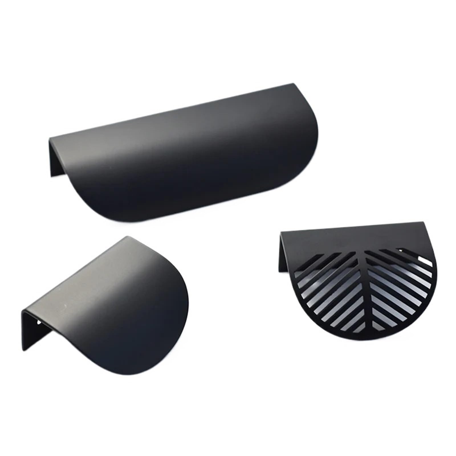 HGASOPLD Finger Edge Pull, Concealed Furniture Cabinet Drawer Handles Leaf Shaped Multicolor(Black-d)