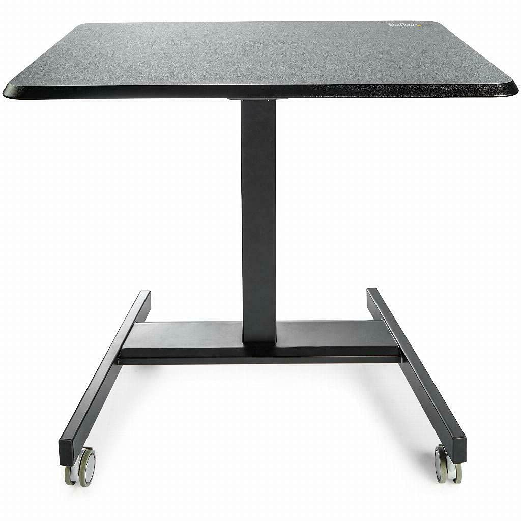 StarTech Mobiler Steh-Schreibtisch, Sitz-/Steh, mit Rollen (STSCART2) | Höhenverstellbarer Rollwagen, Ergonomisch, One-Touch-Lift, für Lehrer/Schüler