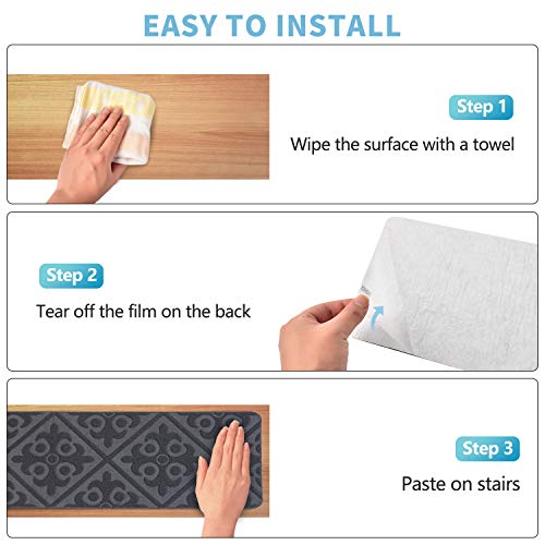 CrystalMX Non-Slip Carpet Stair Treads, Anti Moving Grip and Beauty Rug Tread Safety for Kids Elders and Dogs, 30