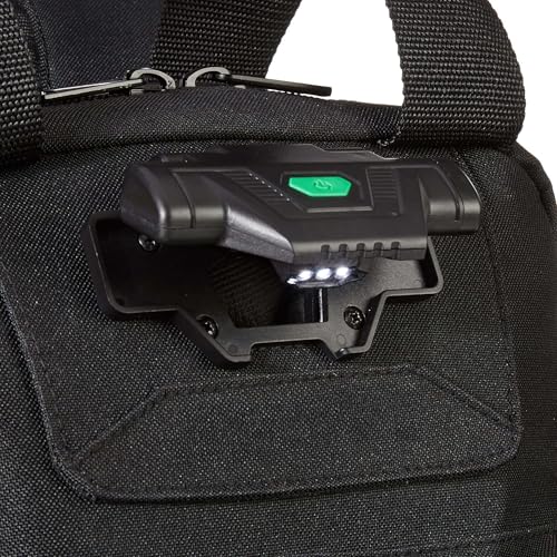 Image of Amazon Basics Tool Backpack with LED Light, 55 Pockets, Padded Shoulder Straps, Tool Storage Bag, Black