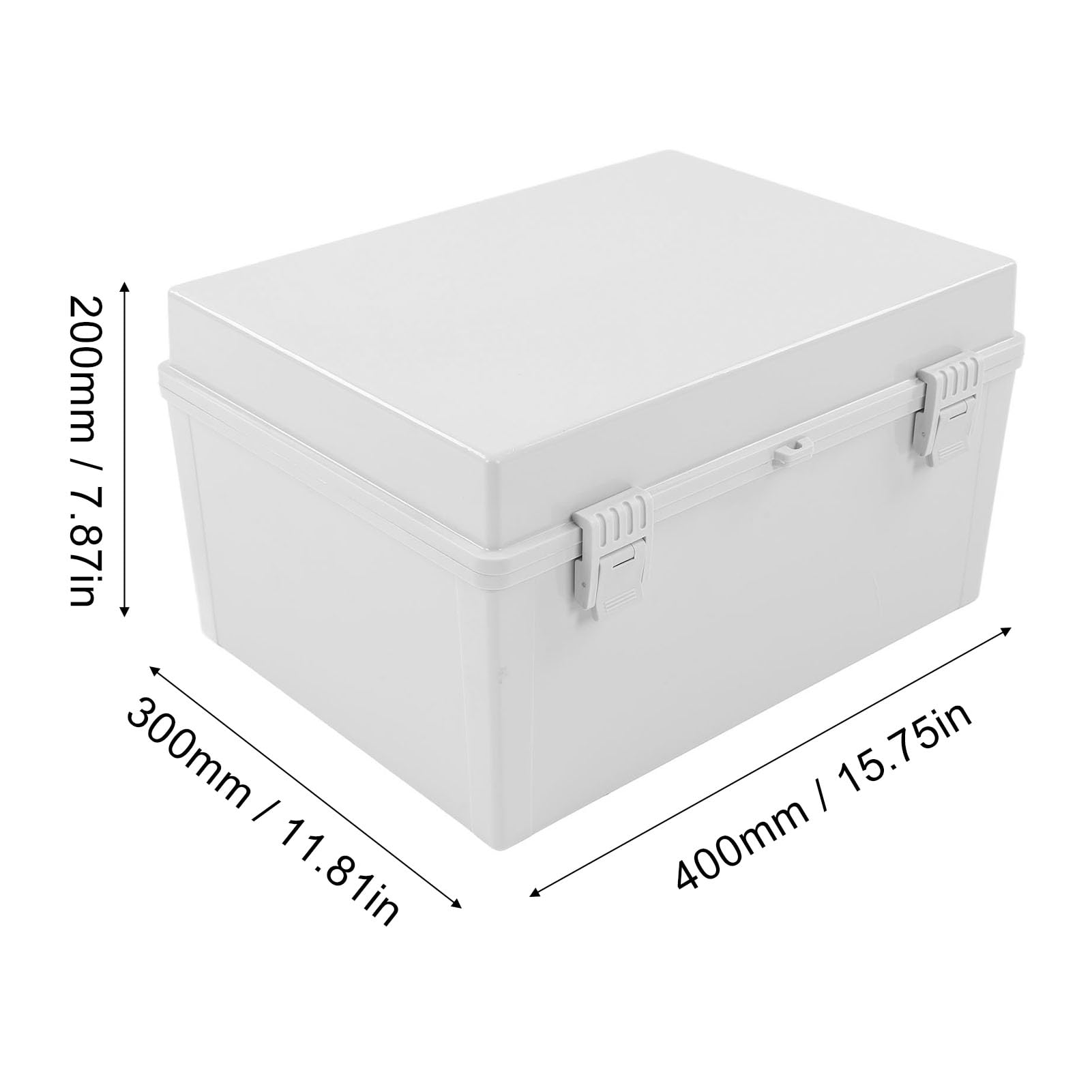 Fafeicy Scatola di Derivazione Stagna IP66, Custodia in Plastica ABS con Coperchio Grigio e Piastra di Montaggio, per Applicazioni Industriali Esterne e (400 X 300 X 200 mm / 15,75 11,81 7,87