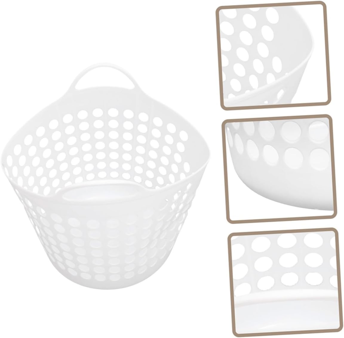 Reusable Hollow Laundry Basket with Handle Large Capacity Plastic Clothes Hamper for Home Bathroom Storage Thick Material Portable and Wall-hangable Design for Laundry and Sundries
