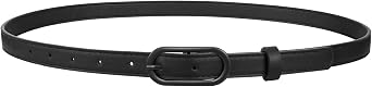 JASGOOD Women Skinny Belt for Jeans Dresses Fashion Thin Waist Belt with Oval Pin Buckle 0.7" Width