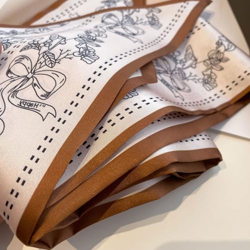 Image of Head Hair Scarf for Women,Silky Long Headscarf Purse Bag Scarfs for Handbag Fashion Satin Neck Scarves Accessories