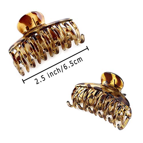 Deeka 3 Pcs 2.5 Inch Tortoise Shell Hair Claw Clips Double Row Teeth Plastic Hair Jaw Clips Hair Barrettes Thick Medium Thin Hair Clips For Women #TOP2