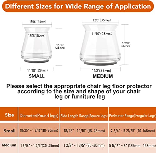 Silicone Chair Leg Floor Protectors, 24 Pcs Chair Leg Protectors For Hardwood Floors, Elastic Floor Protectors For Chairs, Chair Leg Caps Chair Leg Covers Protect Floors From Scratching Chairs Slide #TOP1