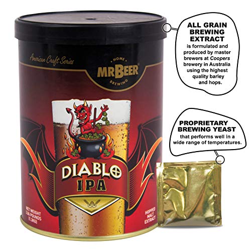 Mr. Beer Diablo IPA 2 Gallon Craft Beer Refill Kit, Contains Hopped Malt Extract Designed for Consistent, Simple and Efficient Homebrewing