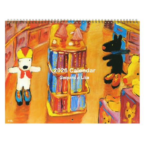 2026年壁掛けカレンダー 大判サイズ-リサとガスパール （2026年1月〜2026年12月版）3001H02050のサムネイル