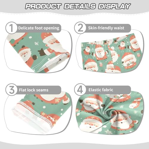 KLL Ho Ho Ho Pattern Funny Christmas Toddler Baby Girl Cotton Pants Casual High Waisted Lounge Pants Exercise3