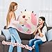 Mushymallow 20-Inch Strawberry Cow Plush Pillow Jumbo Strawberry Cow Throw Pillow Cute Plush Toy Giant Soft Hugging Stuffed Animal Birthday for Girls Kids