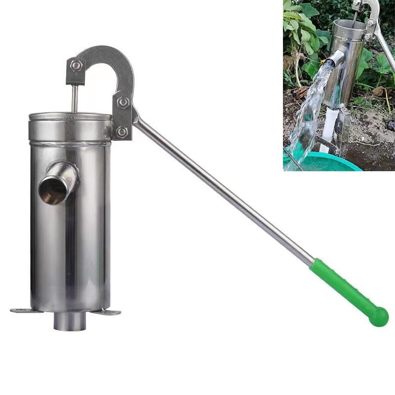Pompe manuelle pour puits en acier inoxydable avec débit optimisé pour l'arrosage