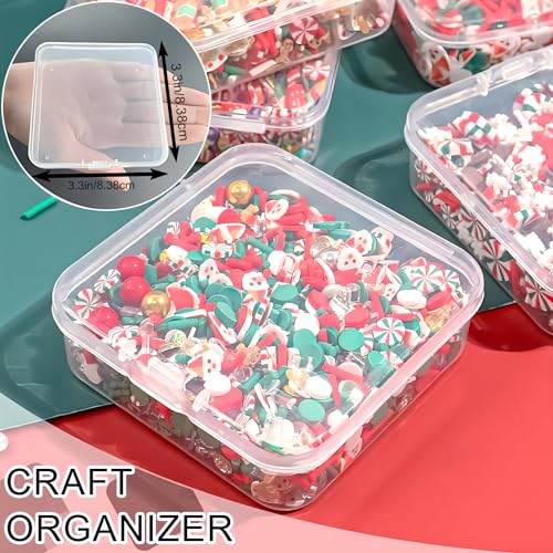 Image of DUOFIRE Bead Organizer 10 Pack Clear Small Plastic Containers Mixed Sizes | Hinged Lids, Bead Storage with Individual Box, Compact for Jewelry Making, Nail Art, Craft, Small Parts, Home & Travel